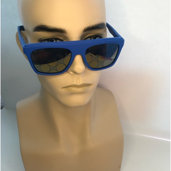 💯 Authentic - NEW Gucci GG1570S - 004 Blue Sunglasses - Picture 4 of 14